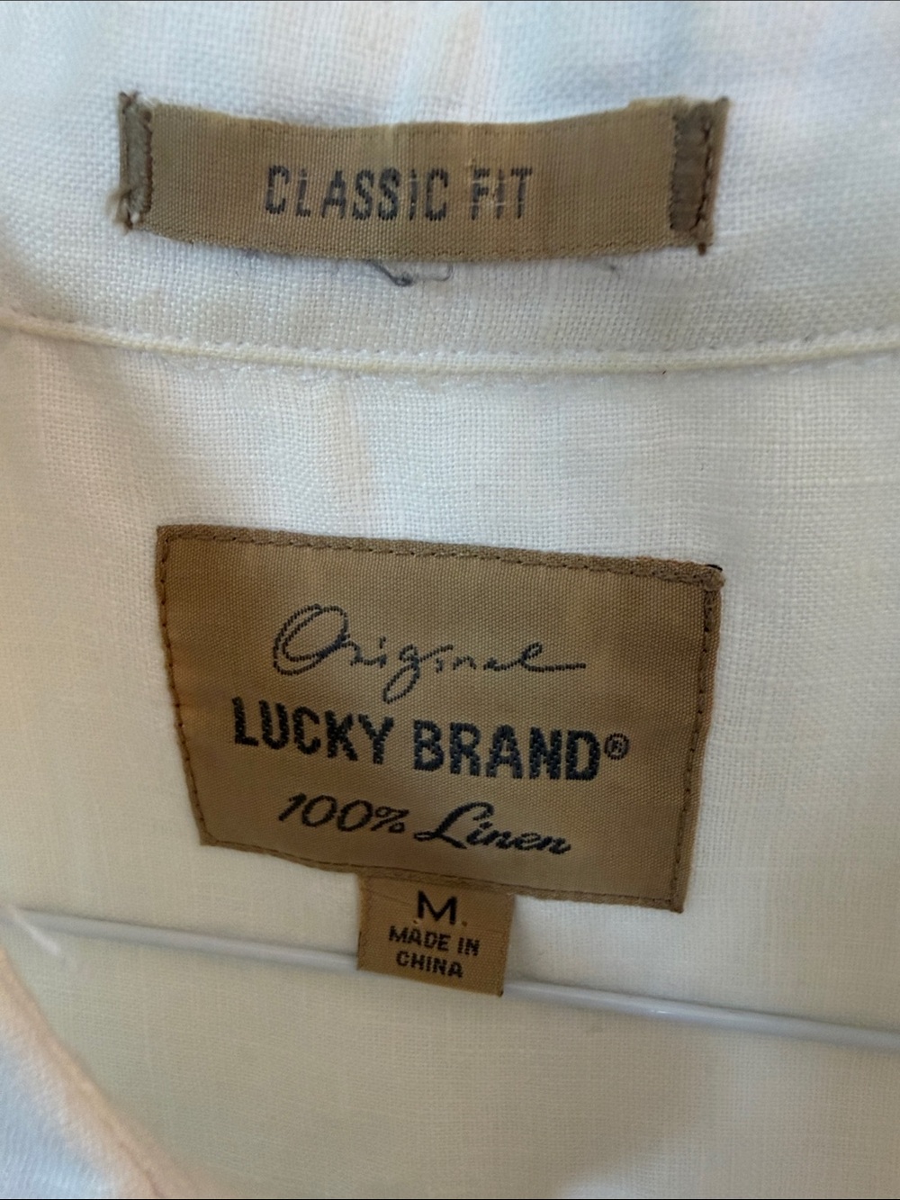 Lucky Brand Linen Men's White Polo Shirt - Picture 2 of 5
